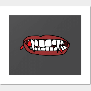 Vampire Mouth with Drops of Blood Posters and Art